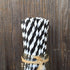 Stripe Paper Straws - Black White - 7.75 Inches - 50 Pack from Outside the Box Papers