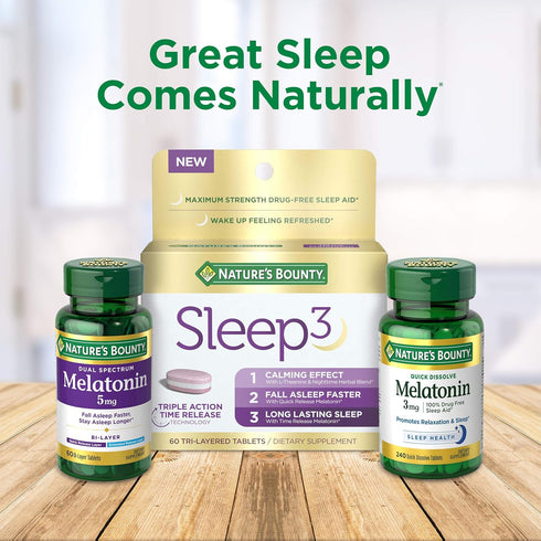 Nature's Bounty Melatonin 5mg 90 Softgels | 100% Drug Free Sleep Aid for Relaxation & Sleep Health