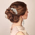 Rose Gold Wedding Hair Comb with Pearls and Crystals, Bridal Headpiece for Parties (Rose Gold)