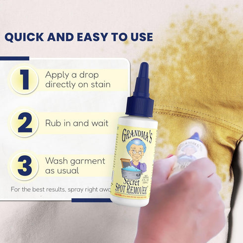 Grandma's Secret Spot Remover, 2 Ounce, Chlorine and Toxin-Free Stain Remover for Clothes