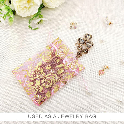 SumDirect 60Pcs Rose Drawstring Organza Bags 4×5 Inches, Mixed Color Jewelry Gift Bags