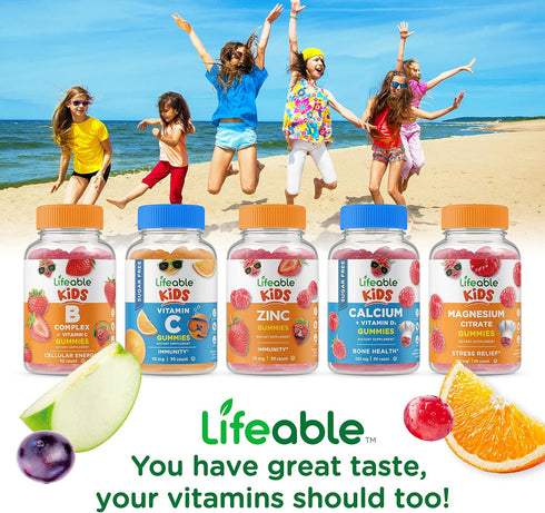 Lifeable Vitamin D for Kids 1000 IU, 90 Gummies, Great Tasting Natural Flavor, Gluten Free Vegetarian