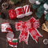 AnyDesign 24 Yards Christmas Wired Edge Ribbon, Red White Xmas Snowflake Truck Fabric Craft Ribbon for Gift Wrapping, 4