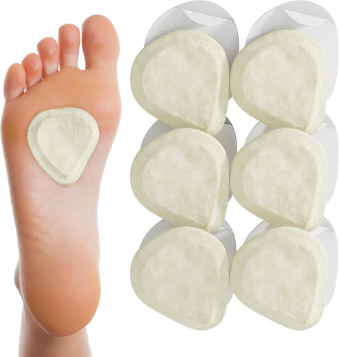 Metatarsal Felt Foot Pad Skived Cut (1/4" Thick) - 6 Pairs (12 Pieces) - Made in USA