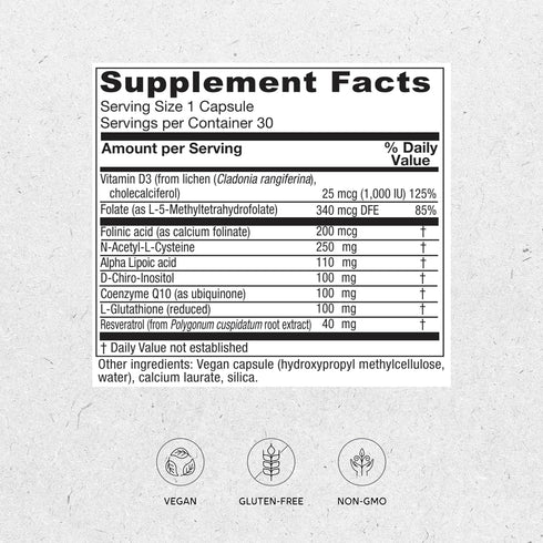 Vitanica Ovum A.M. Egg Quality Support, 30 Vegan Caps with Vitamin D3, Alpha Lipoic Acid & CoQ10
