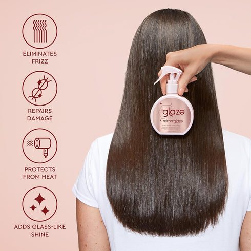 glaze MirrorGlaze Super Sleek Hair Shine Spray - 6.4 oz, Transforms Frizz to Glass-Like Shine, Protects from Heat