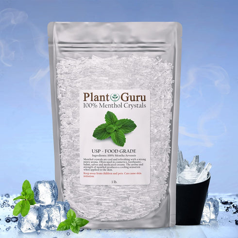 Menthol Crystals 8 oz - 100% Pure Natural USP Food Grade for Cosmetics, Salves, Balms, Soap Making
