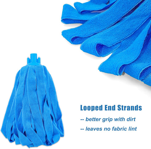Set 2 Lightweight Microfiber Mop - Includes Aluminum Pole and Mop Heads