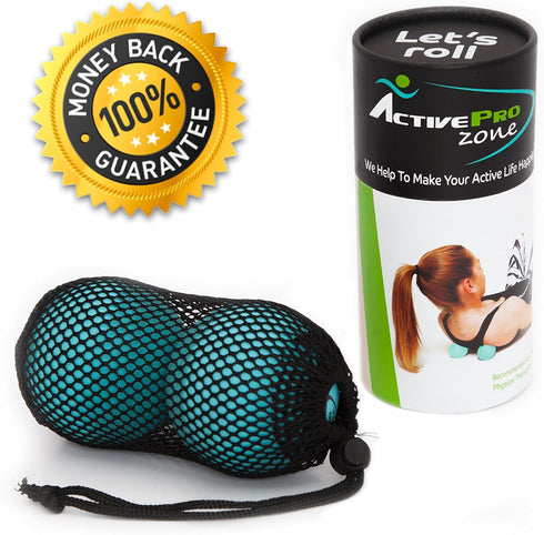 Therapy Massage Ball Set - Instant Muscle Pain Relief, 2 Extra Firm Balls with Mesh Bag for Myofascial Release