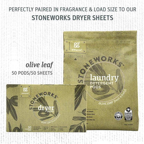Grab Green Stoneworks Laundry Detergent Pods, Olive Leaf, 50 Count (Pack of 1)