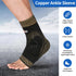 NeoAlly Copper Ankle Support Brace Compression Sleeve, Medium Size for Foot Swelling Pain Relief