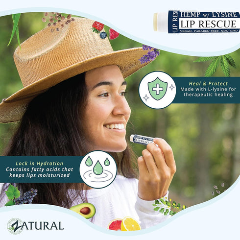 Hemp Lip Balm with L-Lysine, Heal, Moisturize, Protect (5)
