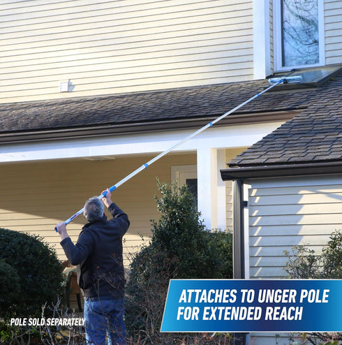 Unger Professional 18" ProFlex 2-in-1 Squeegee & Scrubber, Window Cleaning Tool with Pivoting Head, Reusable Sleeve