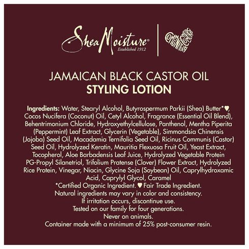 SheaMoisture Styling Lotion for Damaged Natural Hair I Jamaican Black Castor Oil I Silicone Free Hair Treatment 8 oz