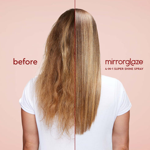 glaze MirrorGlaze Super Sleek Hair Shine Spray Transforms Frizz to Glass-Like Shine, Protects from Heat, Blocks Humidity + Repairs Bonds 6.4 oz