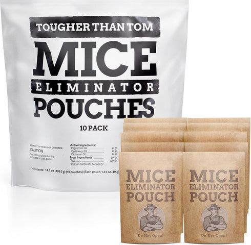 10 Pack All-Natural Mice Repellent Pouches, Harmless Peppermint Essential Oil Mouse Deterrent, Keep Mice Out