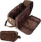 PAVILIA Toiletry Bag for Men, Dark Brown Travel Essentials Shaving Dopp Kit, Organizer Case for Grooming