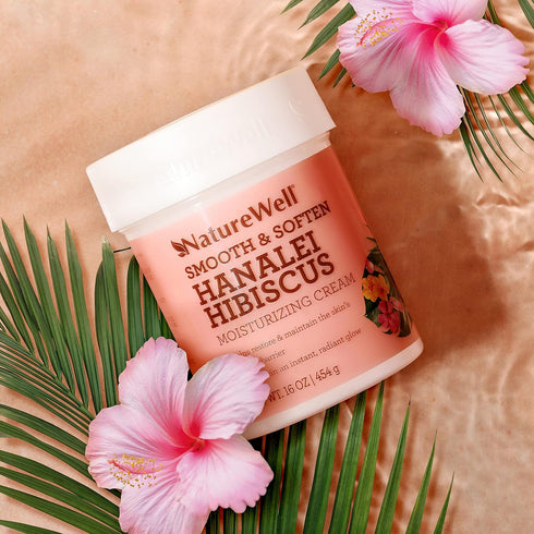 NATURE WELL Hanalei Hibiscus Moisturizing Cream - 16 Oz Face & Body Cream Infused with Natural Oils & Extracts