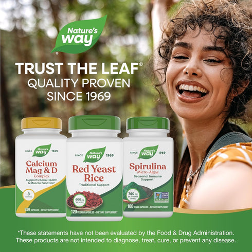 Nature's Way 600 120 (Packaging Red Yeast Rice, Traditional Support, mg per Serving, Vegan, Capsules May Vary)
