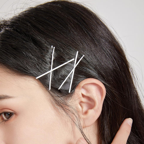 Silver Bobby Pins Hair Clips, 3.5Cm/1.38" Hair Accessories for Women, 100PCS