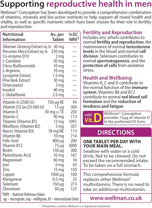 Wellman 30 Vitabiotics Conception Tablets Capsules