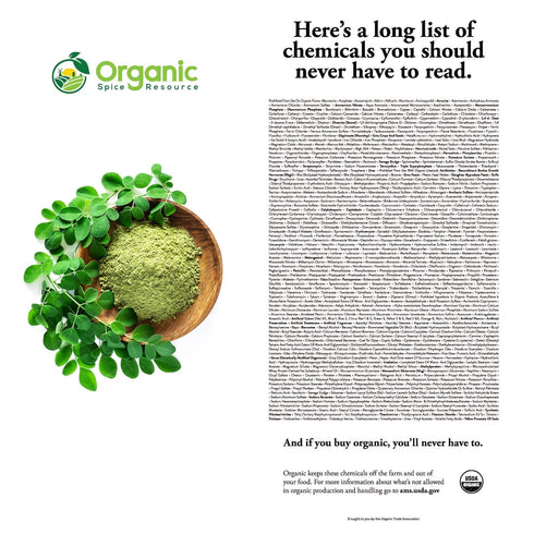 Organic Moringa Powder - 8 oz (226g), USDA Organic, Non-GMO, 100% Raw and Natural