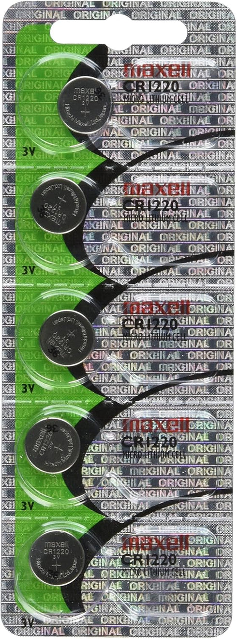 Maxell CR1220 3V Lithium Coin Cell Watch Batteries (5-Pack)