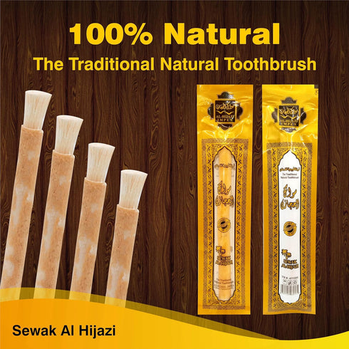 Pack of 12 Miswak Sticks Natural Toothbrush for Teeth Whitening, Oral Health & Fresh Breath, Siwak Stick Organic Wooden Vacuum Sealed Tooth Brush, Miswak Sticks for Teeth ?????