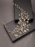 Kercisbeauty Handmade Bridal Rhinestones Flower Side Headband, Spring Headpiece Hair Vine Accessories, Rose Gold