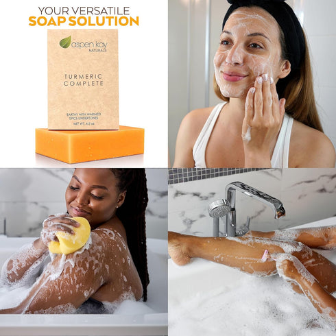 Turmeric Soap Bar for Body & Face - Gentle Soap Made with Natural and Organic Ingredients - 4.5 oz (Pack of 1)
