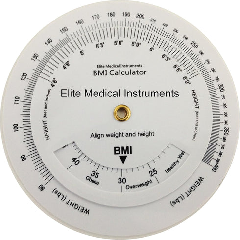 EMI BMI Body Mass Index Wheel Calculator, 4.25 inch, Single Sided, Adult ECB-201