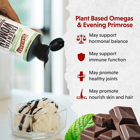 Barlean's Essential Woman Liquid Supplement, Chocolate Mint, 16 oz, Flaxseed, Evening Primrose Oil & Soy Isoflavones