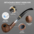 Scotte Handmade Wood Pipe Kit with Replaceable Pipe Stem and Accessories in Gift Box (Black & Brown)