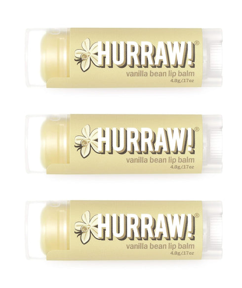Hurraw! Vanilla Bean Lip Balm, 3 Pack: Organic, Vegan, Gluten Free, 100% Natural Ingredients