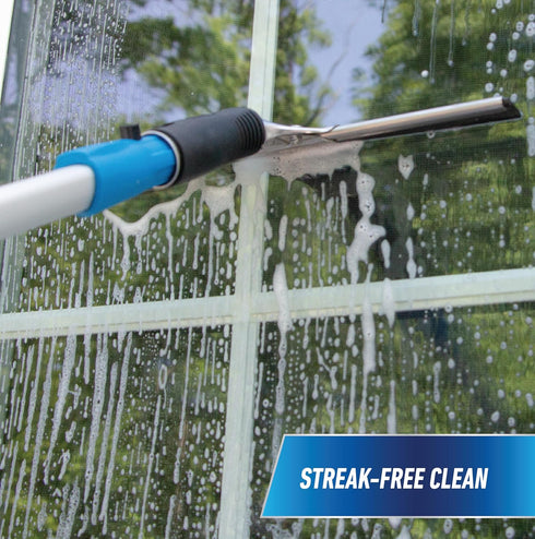 16" Performance Window & Glass Cleaning Squeegee with Replacement Rubber, Heavy Duty Streak-Free Cleaning Supplies