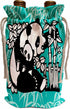 3dRose Panda and Baby on Teal Blue Background Wine Bag