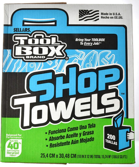 Sellars Wipers & Sorbents TOOLBOX Z400 1 Count 200 Box of Center Pull Shop Towels - Box - Towels