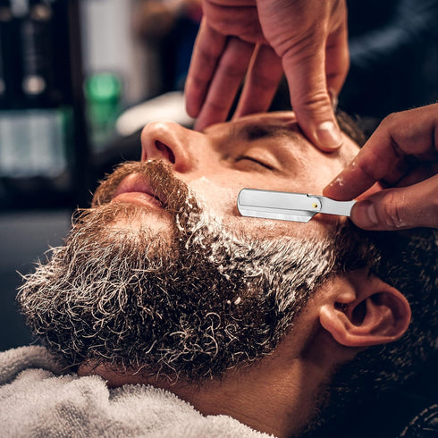Utopia Care Professional Straight Razor for Men, Silver, with 100 Pack Blades