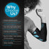 Physix Gear Workout Elbow Sleeves, Compression for Weightlifting, Tendonitis, Bursitis, Blue/Black, S