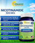 aSquared Nutrition Nicotinamide with Resveratrol - 120 Veggie Capsules - Vitamin B3 500mg (Niacinamide Flush Free) - Supplement Pills to Support NAD, Skin Cell Health & Energy