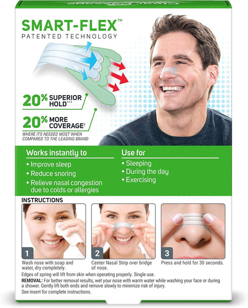Extra Strength Nasal Strips, Clear, 26 ct | Instantly Improve Sleep, Reduce Snoring & Relieve Congestion