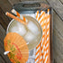 Stripe Paper Straws, Orange White, 7.75 Inches, Pack of 100, Outside the Box Papers