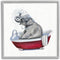 Stupell Industries Elephant in Red Bathtub Playful Safari Animal