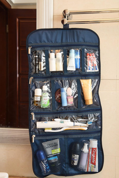Premium Hanging Toiletry Travel Bag - Large Cosmetic, Jewelry, Toiletry & Accessory Storage Organizer