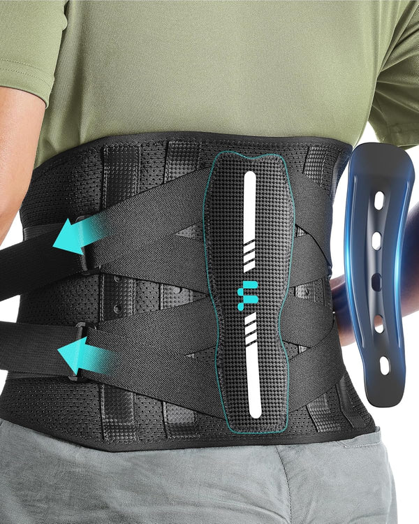 Back Brace for Women Men - Ergonomic Curved Spine Support with Carbon Fibre Splints for Lower Back Pain Relief