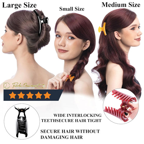 RC ROCHE ORNAMENT 6 Pcs Women's Butterfly Sectioning Styling Hair Accessories, Medium Classic Multicolor