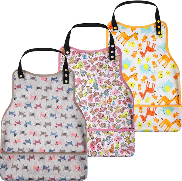 3 Pcs Adult Bibs For Women Senior, Reusable Waterproof Bibs For Adult,