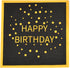 HOME-X Happy Birthday Black and Gold Paper Napkins - Square Party Napkins, 48 Count