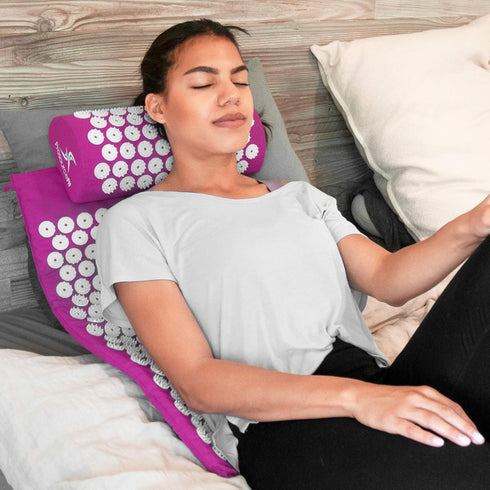 ProsourceFit Acupressure Mat and Pillow Set for Muscle Relaxation and Back/Neck Pain Relief