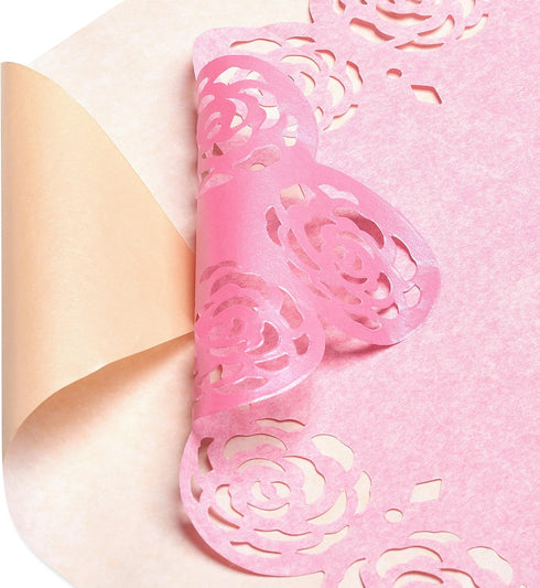 Papyrus 8 Sheet Tissue Paper (Pink and Peach with Rose Edges) for Crafts, Gifts, Decorations, DIY and More